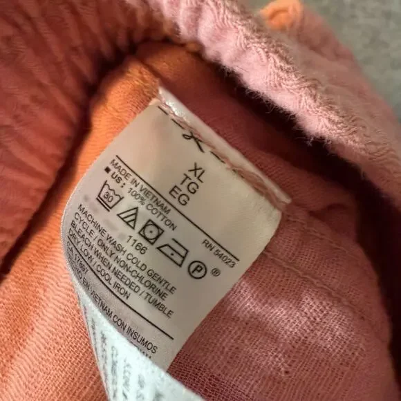 Old Navy Pants Womens XL Pink Salmon Tapered Bohemian Cropped‎ Boho Oversized - Picture 11 of 11